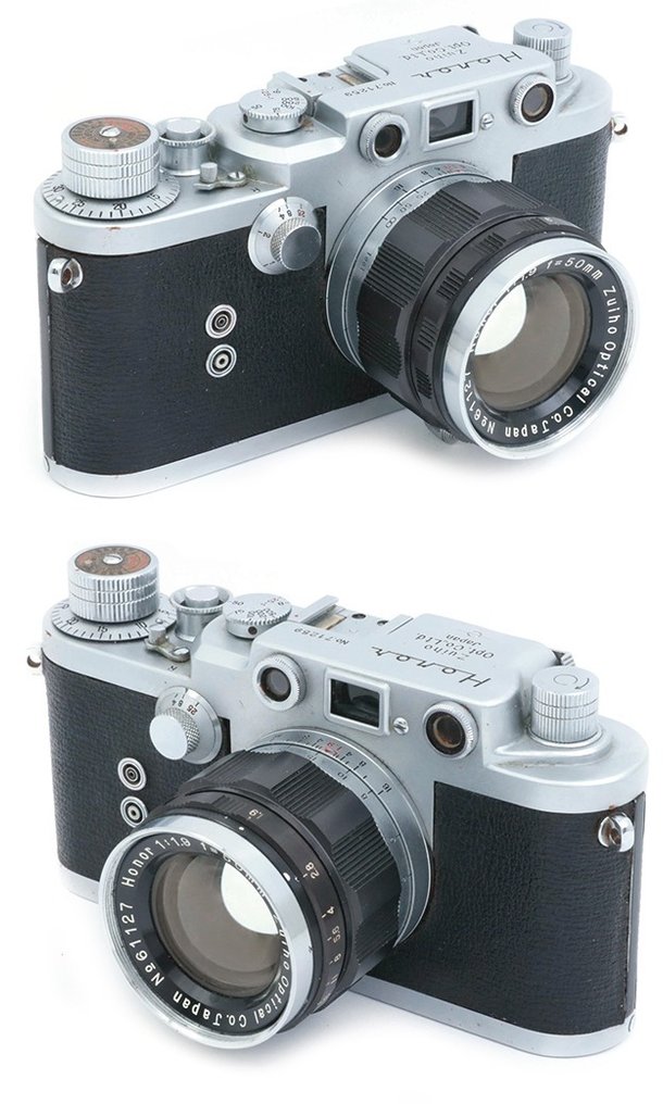 Zuiho Honor S1 rangefinder 39mm Leica copy w/ Zuiho 50mm f1,9 cap e leather case with strap Câmera telémetro #1.2