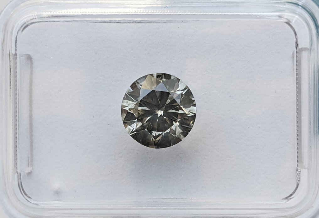Diamante - 1.00 ct - Rotondo - grigio chiaro fantasia - SI2 #1.1