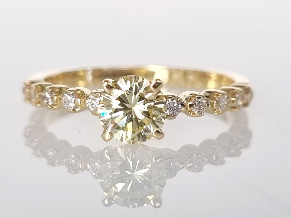 Anello di fidanzamento Oro giallo Diamante  (Naturale) #1.1