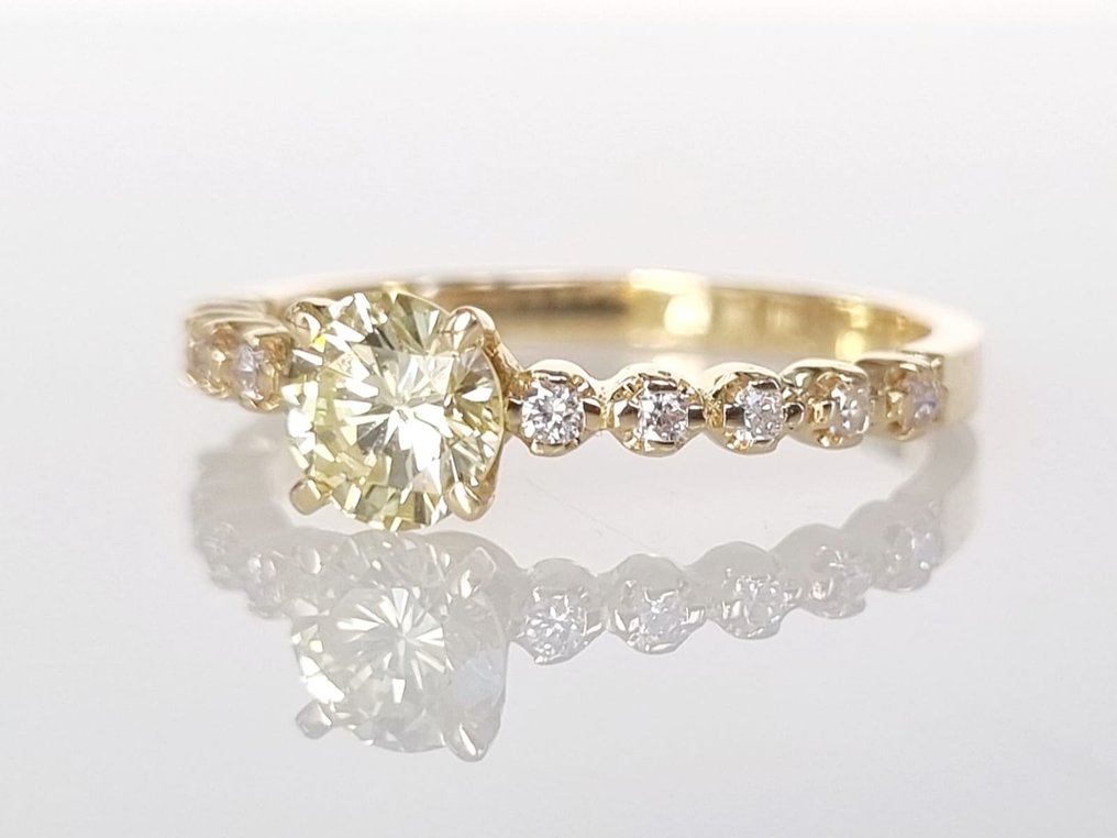 订婚戒指 黄金 钻石  (天然) #3.1