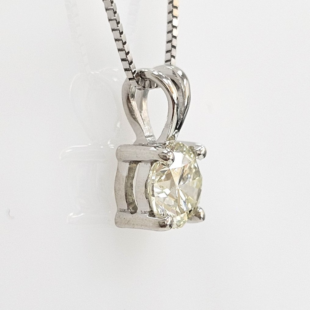 Halskette mit Anhänger Weißgold, VS2 Diamant  (Mit verbesserter Reinheit (Clarity Enhanced)) #3.2