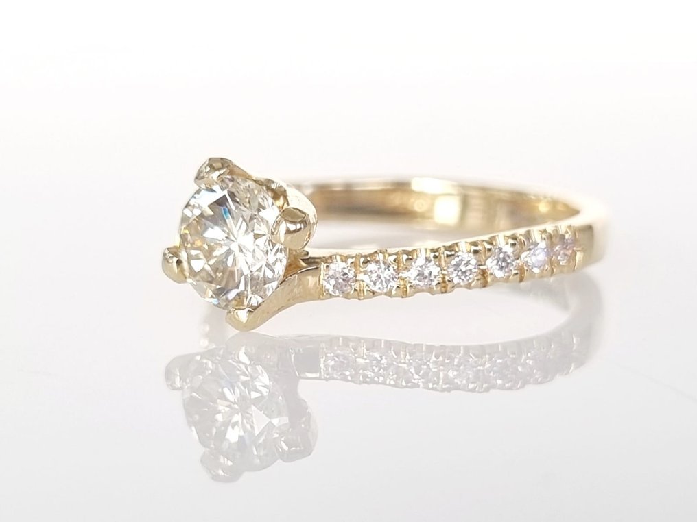 訂婚戒指 黃金 鉆石  (天然) #2.1