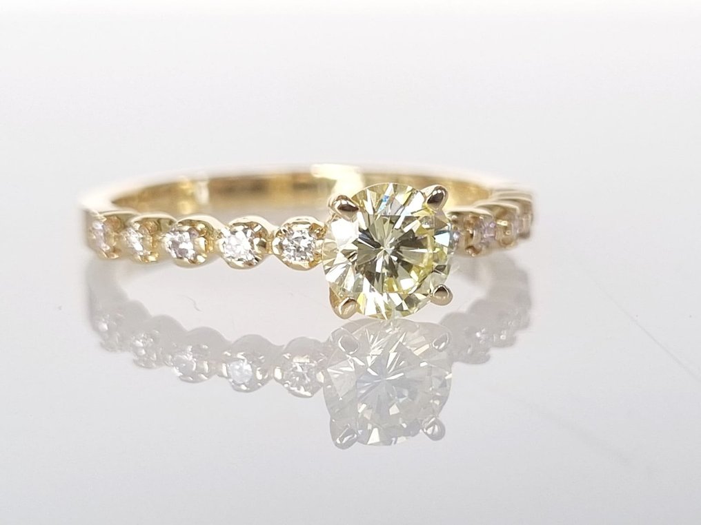 订婚戒指 黄金 钻石  (天然) #2.1