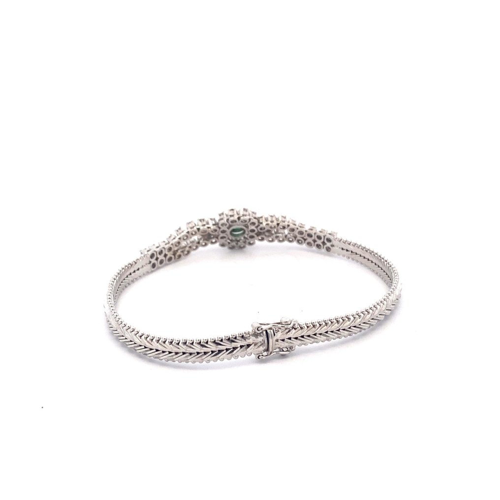 Armband Vittguld Smaragd - Diamant #2.1