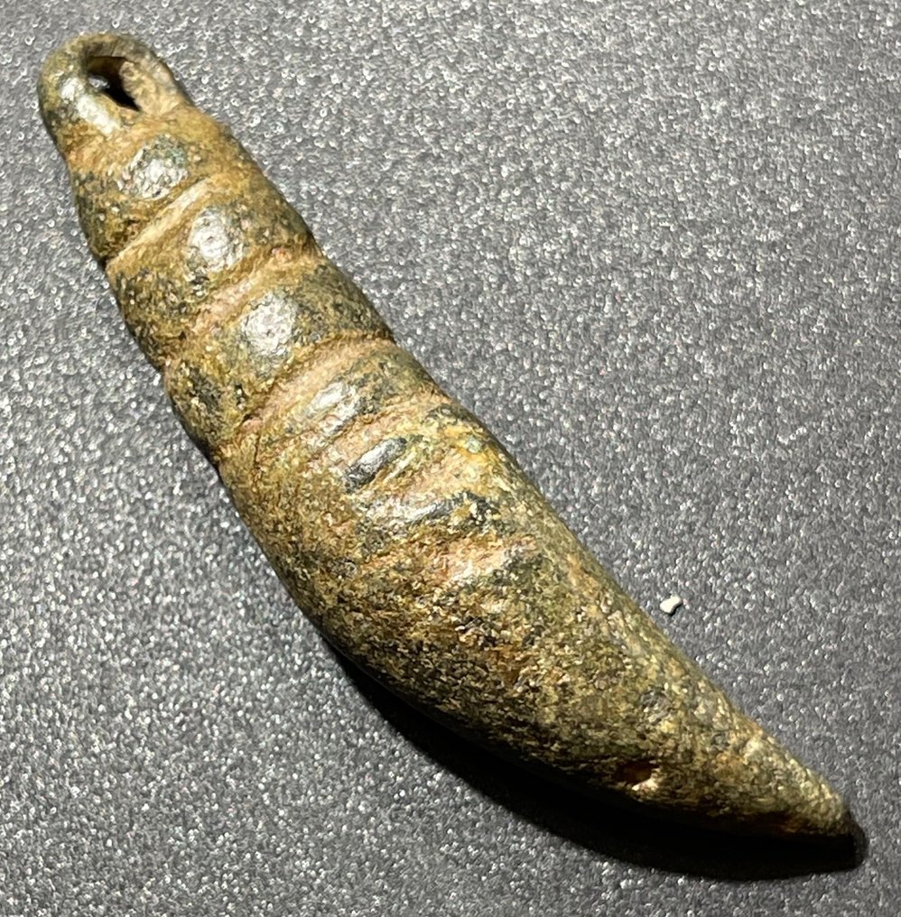 Viking periode Brons Klassiek apotropisch zogenaamde '' Evil Tooth '' amulet met een groter dan normaal formaat en #1.1