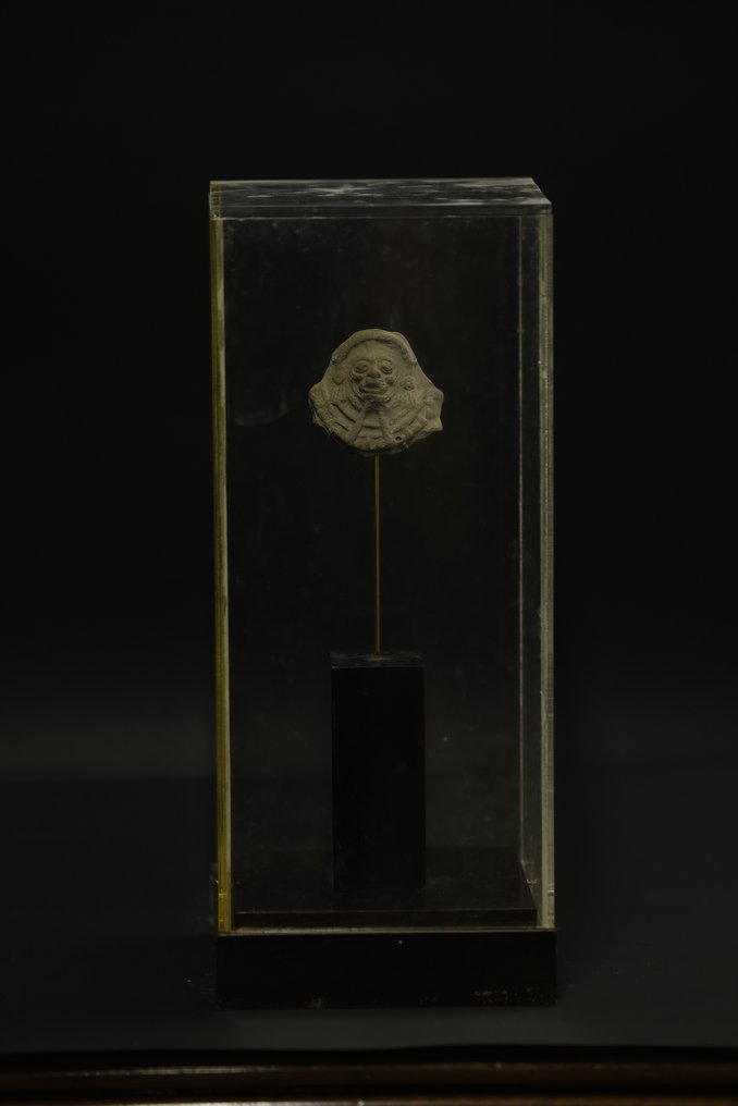 前哥倫布時代 賈瑪·科阿雕塑。西班牙出口許可證。包括支架和骨灰盒。 - 6 cm #2.1