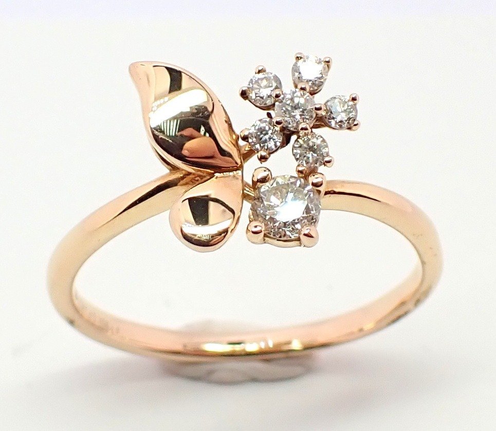 Zonder Minimumprijs - Ring Roségoud Diamant  (Natuurlijk)  #1.1