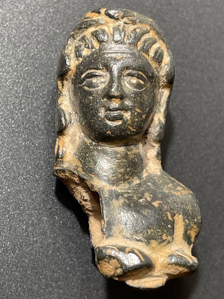 Ókori római Bronz Héraklész (Herkules) mellszobra, aki (nemeai) oroszlánfejet visel. Osztrák kiviteli engedéllyel. #1.1