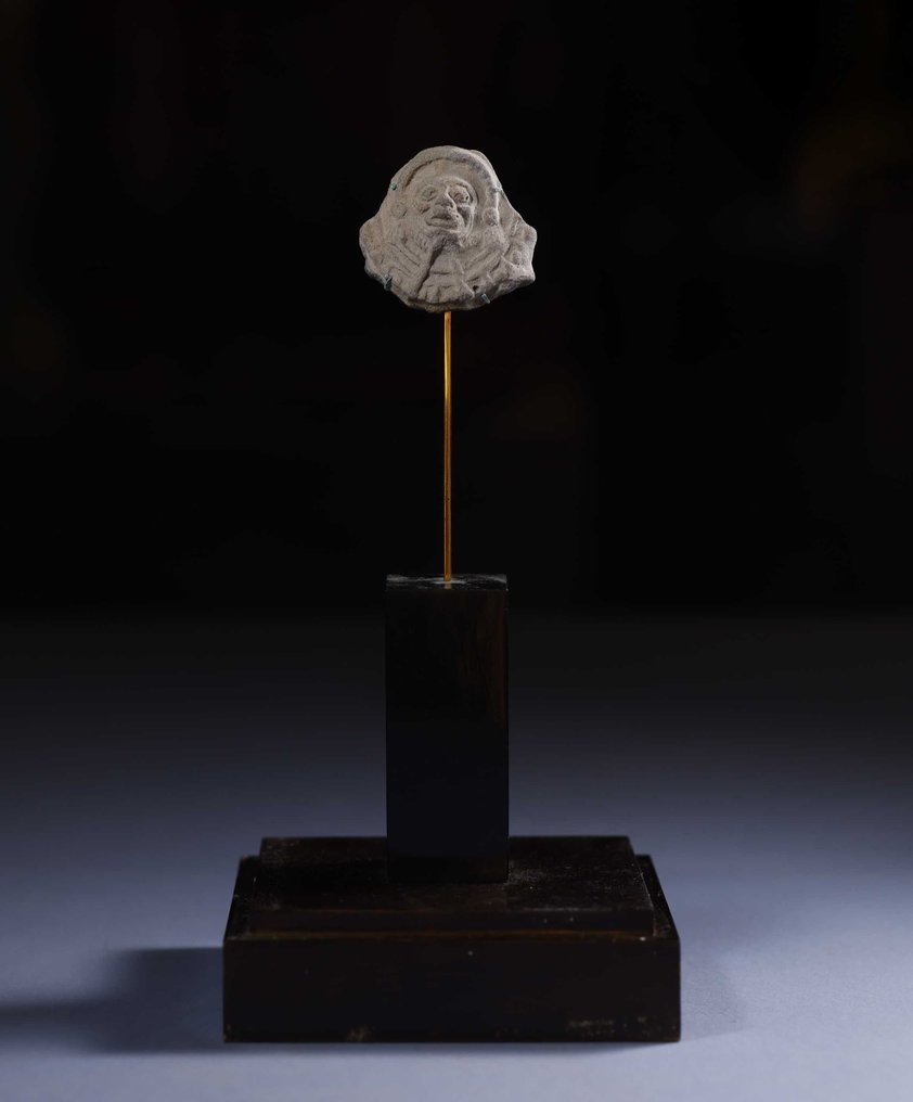 前哥倫布時代 賈瑪·科阿雕塑。西班牙出口許可證。包括支架和骨灰盒。 - 6 cm #2.2