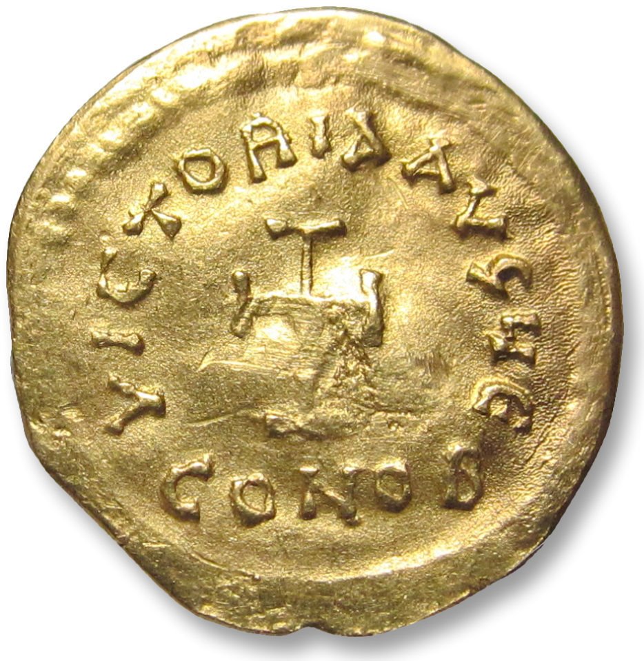 Imperium bizantyjskie. Herakliusz (610-641 n.e.). Tremissis Constantinople mint, 5th officina circa 610-613 A.D. #1.2