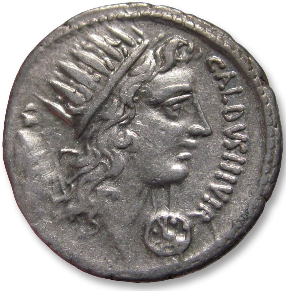 Römische Republik. C. Coelius Caldus. Denarius Rome mint 51 B.C. - nice example of this scarcer type - #1.2