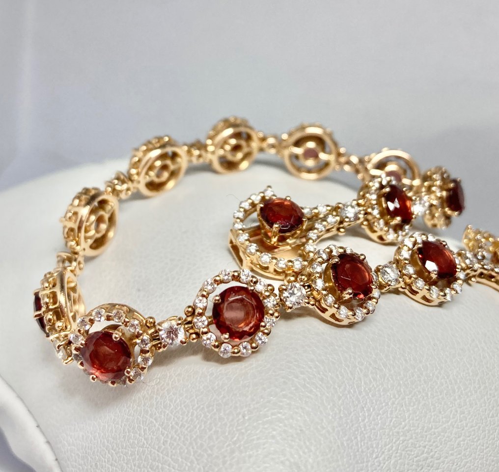 Damiani - Tennis bracelet - 11.20 ct Luxury Rose gold Diamond - Garnet #2.2