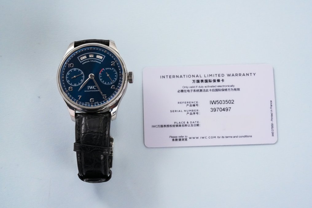 IWC Portuguese Annual Calendar Blue Dial IW503502 Men 2011 present auction online Catawiki