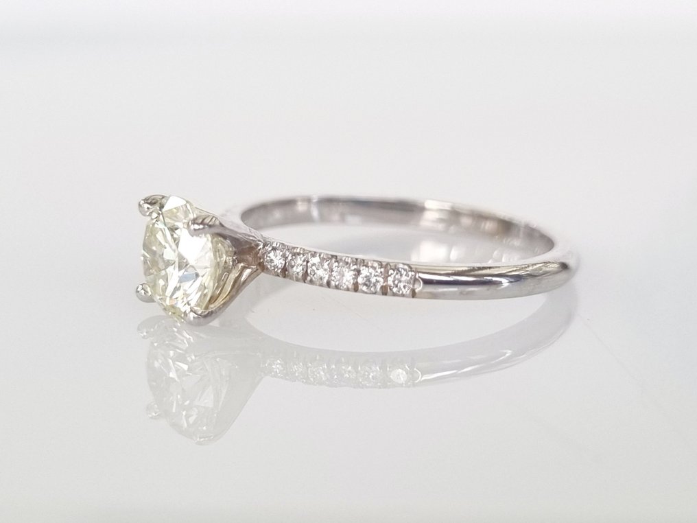 Förlovningsring - 14 kt Vittguld -  1.13ct. tw. Diamant  (Natural) - Diamant #3.1