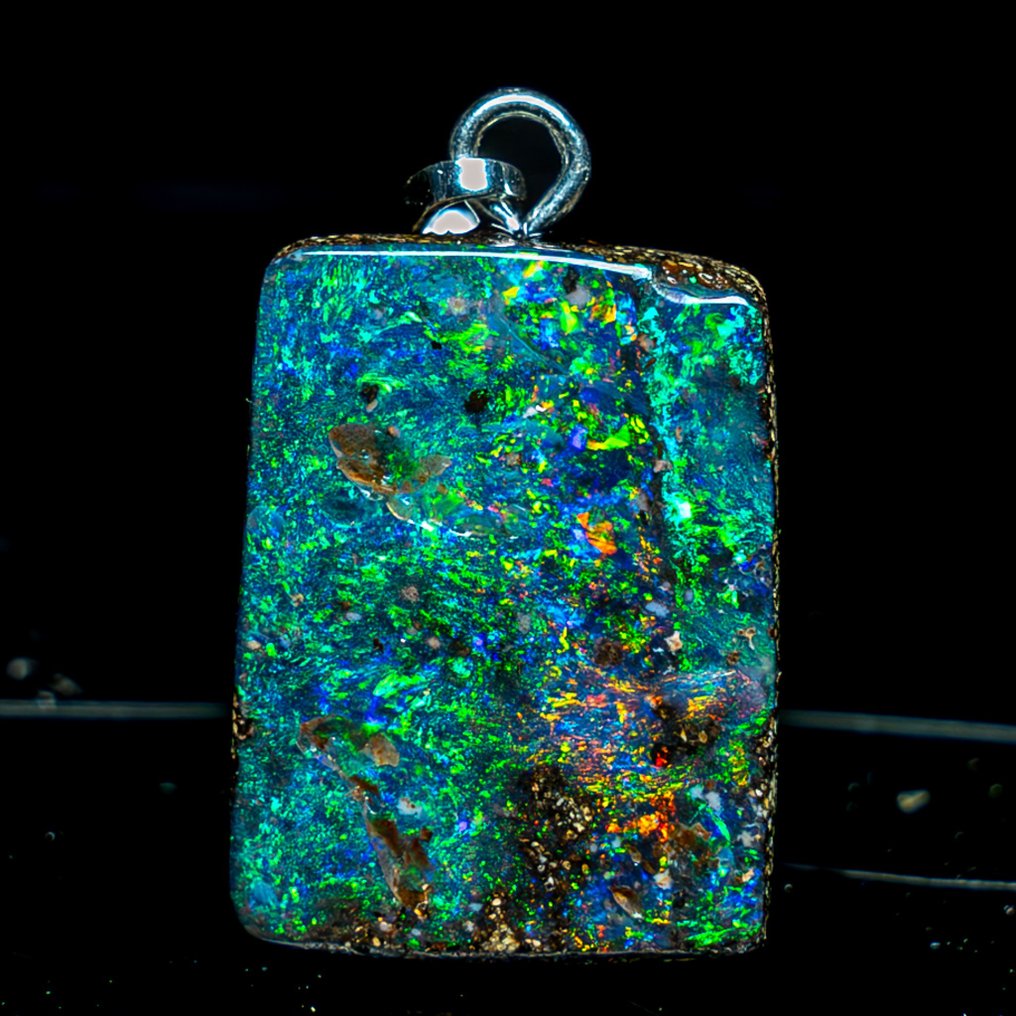 Pendentif opale Boulder poli naturel rare Pendentif 17,35ct- 3.47 g #1.1