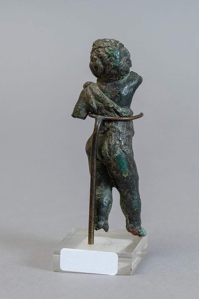 Roma Antiga Bronze Escultura de fauno sátiro dançante. Século I - III d.C. 7,2 cm H. Licença de exportação espanhola. #2.1
