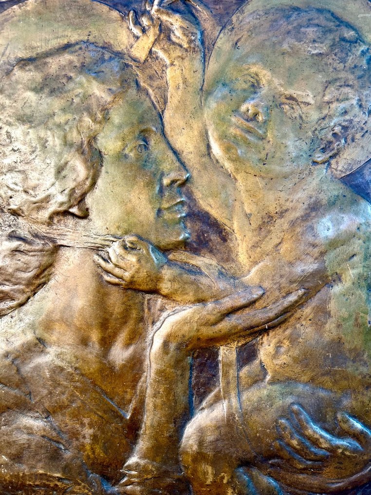 Cirillo Bagozzi (Nozza di Vestone 1890 - Milano 1970) - Skulptur, Madonna con Bambino - 52 cm - Bronse - 1920 #2.1