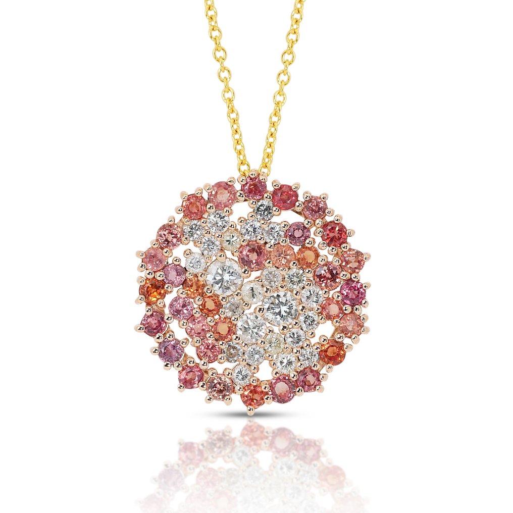 Halskette Gelbgold Saphir - Diamant #1.1