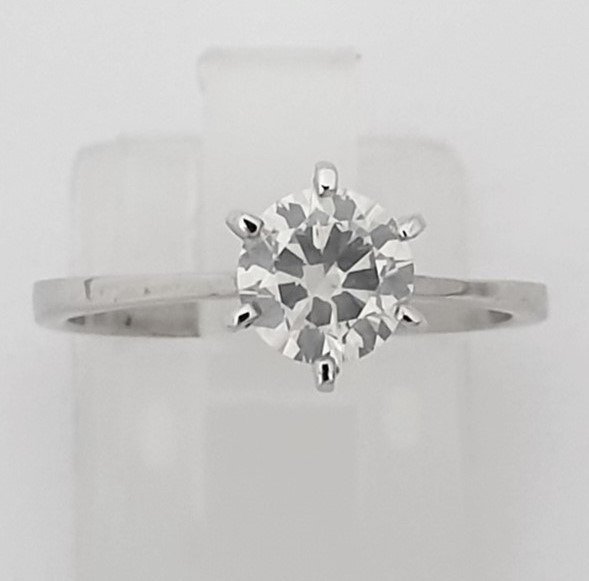 Gyűrű Fehér arany, E/SI1 Gyémánt  (Természetes) #3.3