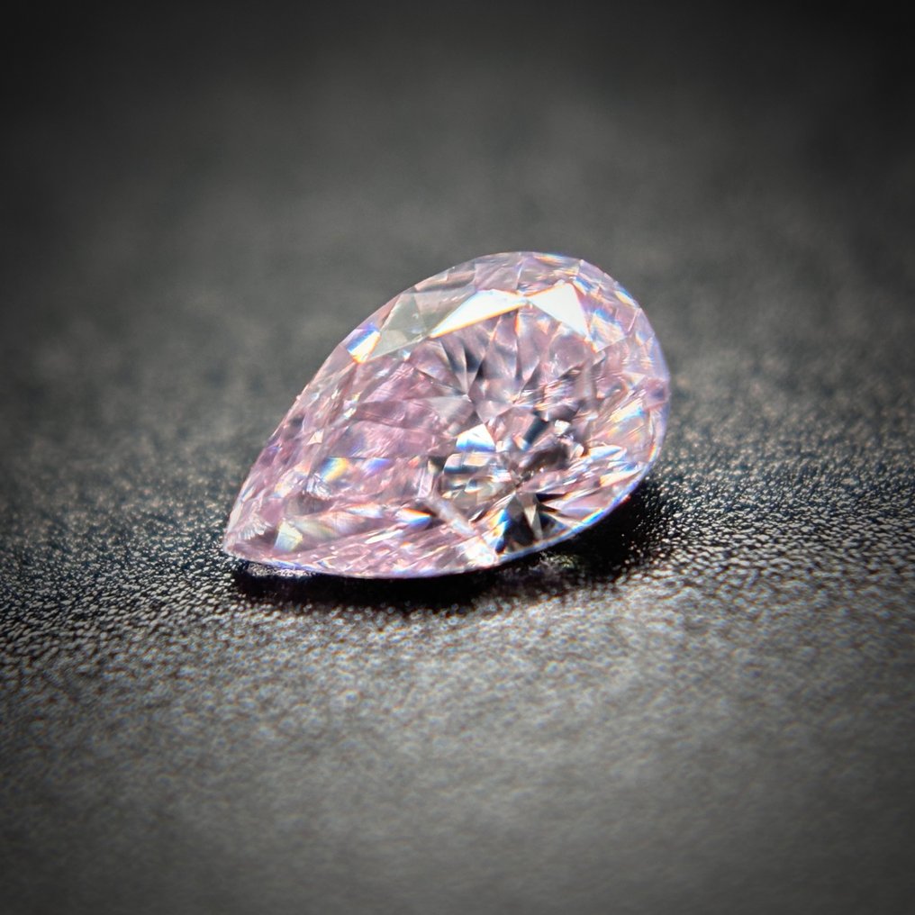 1 pcs Diamant - 0.11 ct - Päron - fancy light pink - SI2 #1.1