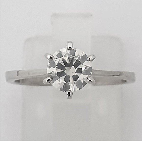 Gyűrű Fehér arany, E/SI1 Gyémánt  (Természetes) #1.1
