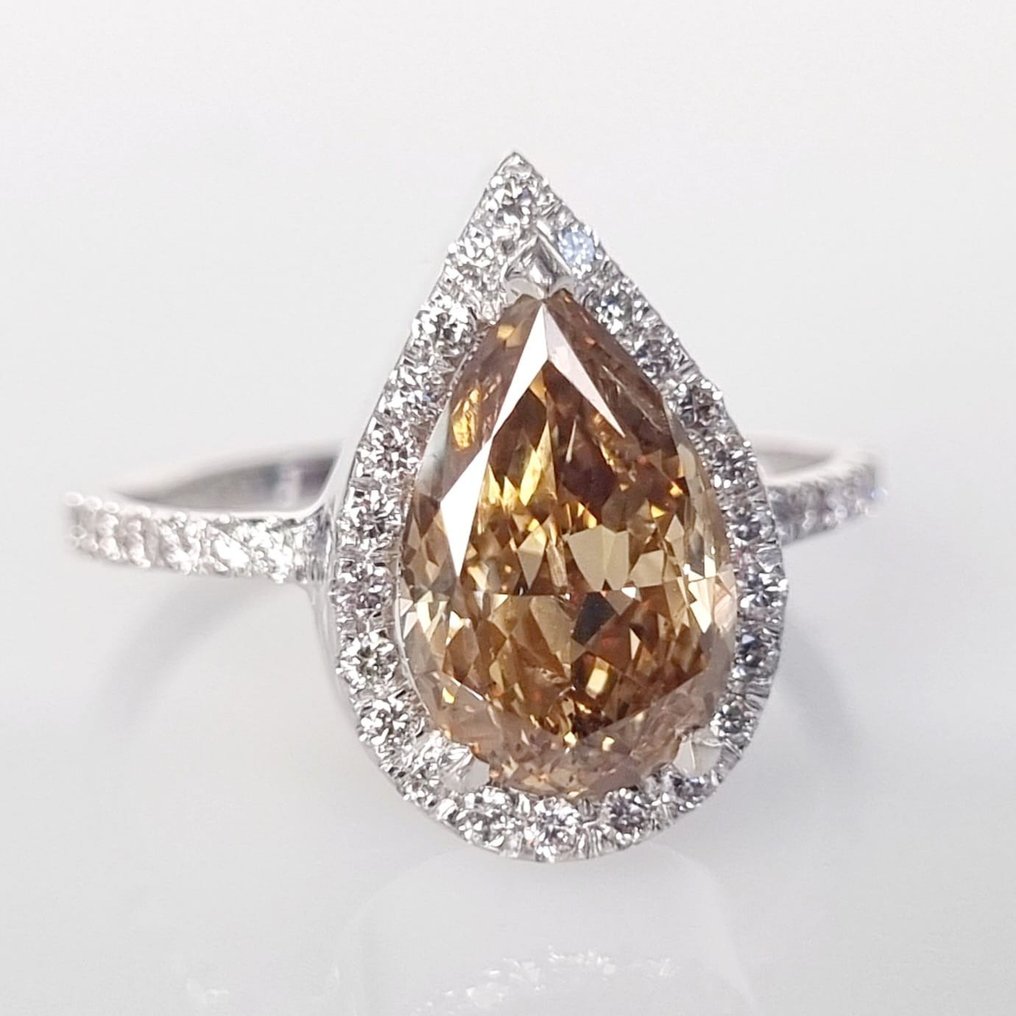 Koktél gyűrű Fehér arany Gyémánt  (Természetes) - Gyémánt #1.1