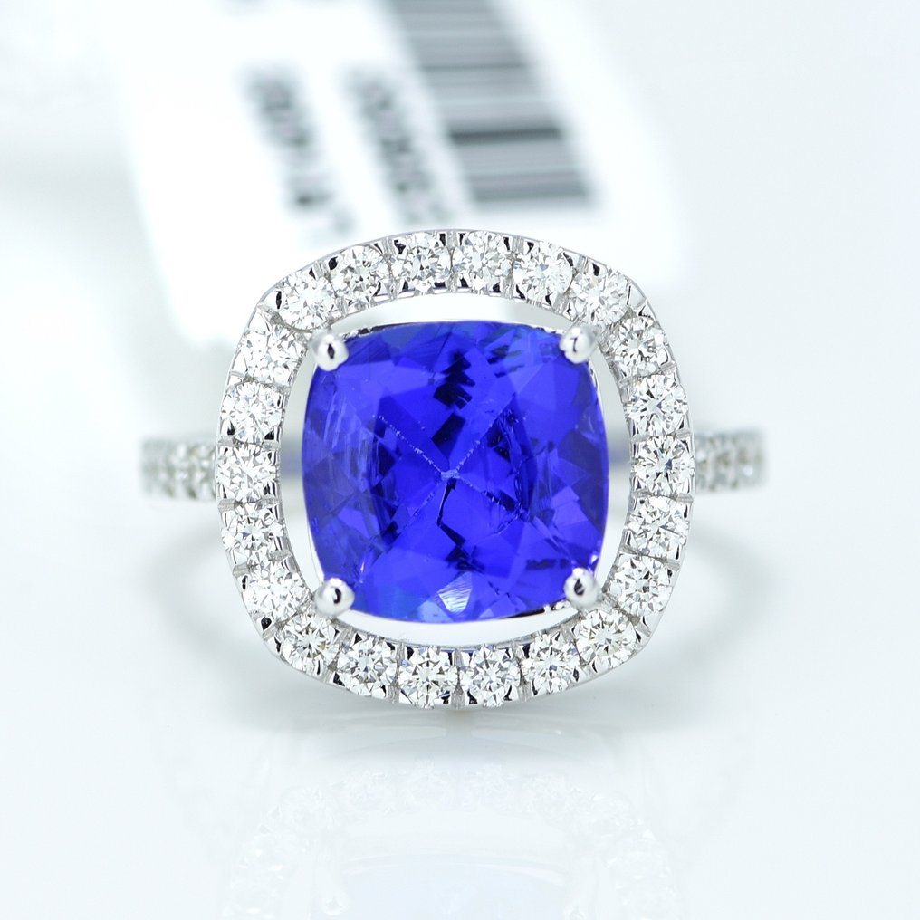 Ring White gold -  3.50ct. tw. Tanzanite - Diamond - Tanzanite wedding ring #1.1
