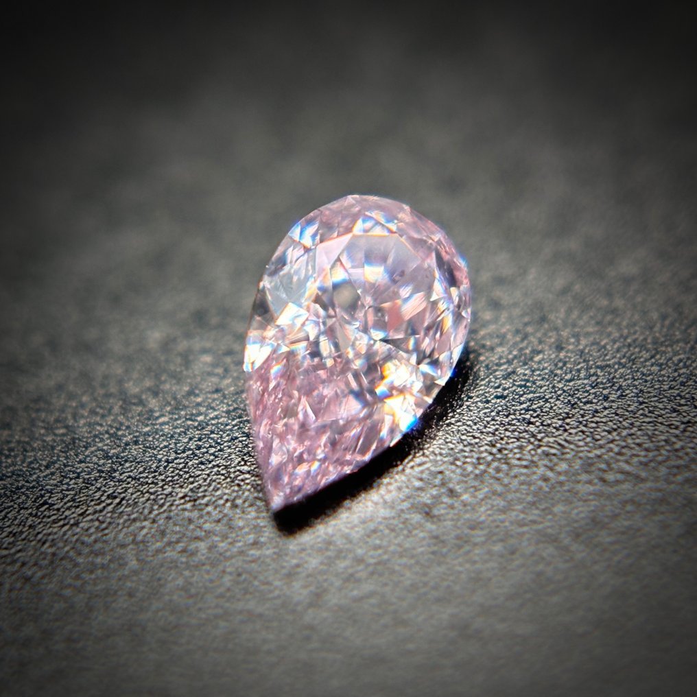 1 pcs Diamant - 0.11 ct - Päron - fancy light pink - SI2 #1.2