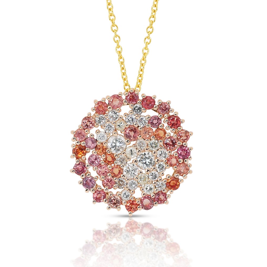 Halskette Gelbgold Saphir - Diamant #2.1