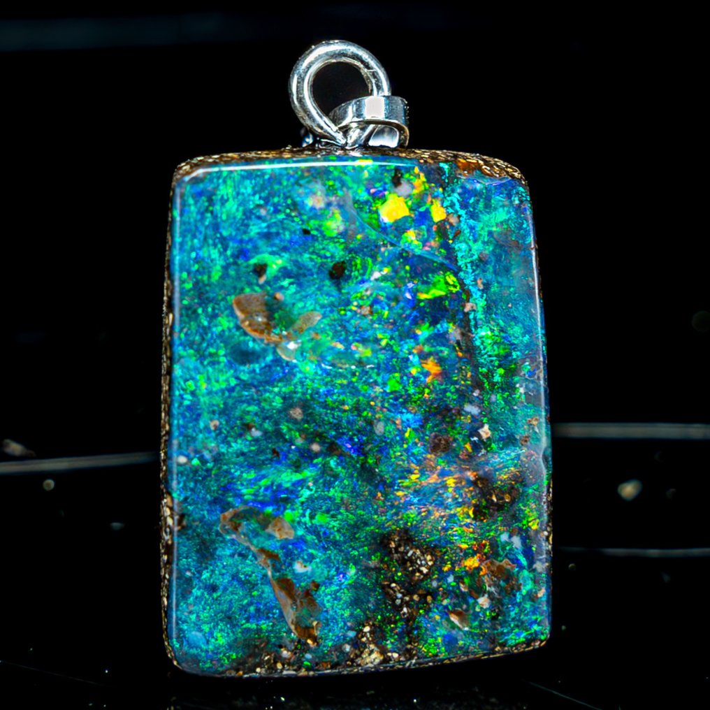 Rare Natural Polished Boulder Opal Pendant Pendant 17.35ct- 3.47 g #2.1