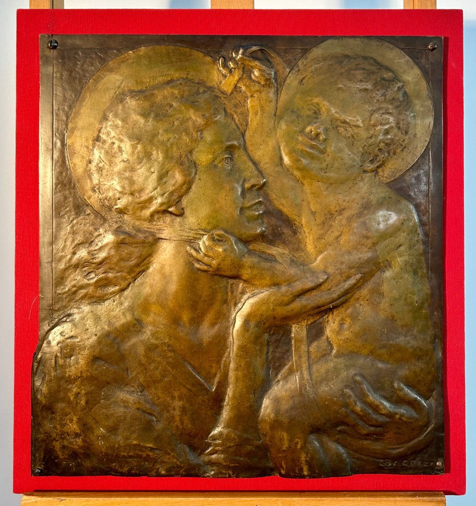 Cirillo Bagozzi (Nozza di Vestone 1890 - Milano 1970) - Skulptur, Madonna con Bambino - 52 cm - Bronze - 1920 #1.2