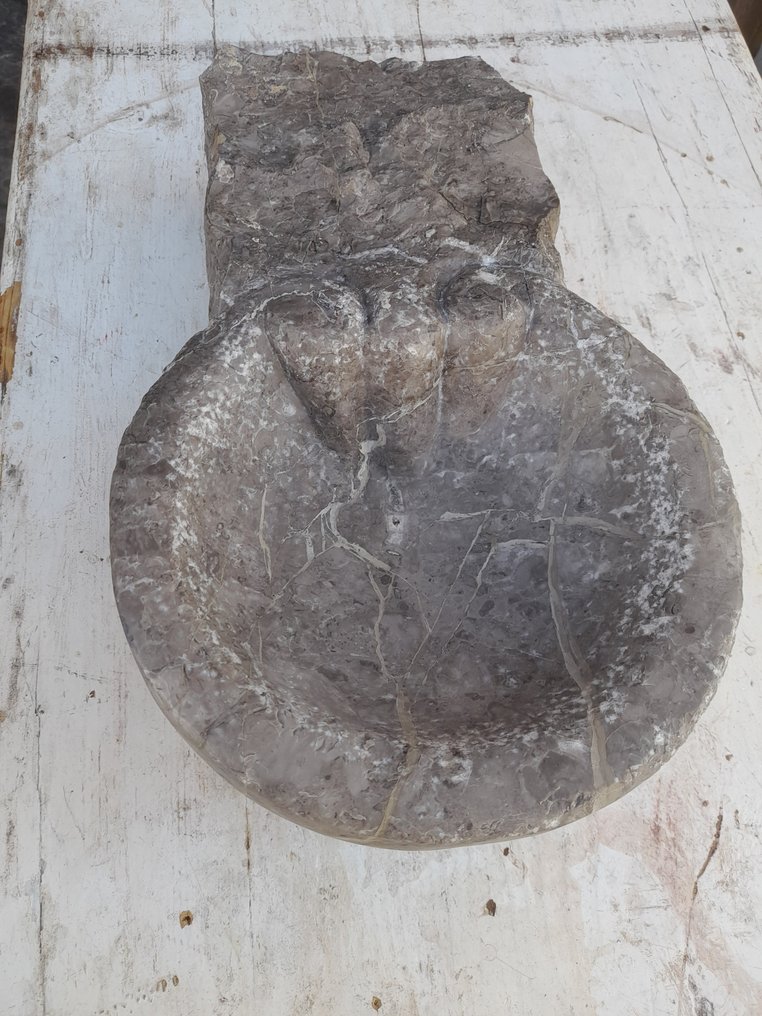 Acquasantiera - originale - pietra di Billemi - Arte popolare - 1800-1850  #1.2
