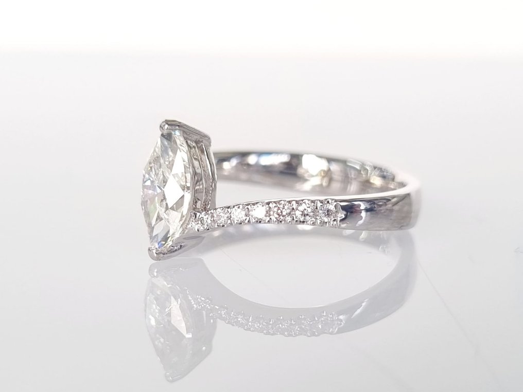 Koktél gyűrű Fehér arany Gyémánt  (Természetes) - Gyémánt  #3.1