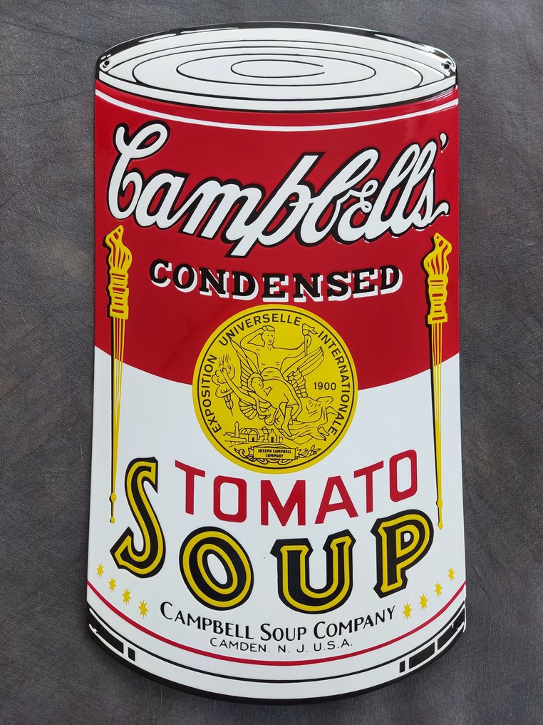 Campbells - Campbells Tomaten Suppe Andy Warhol Camden enamel sign Emailschild Emaille Schild #1.0