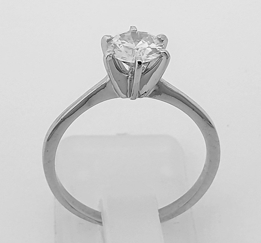 Gyűrű Fehér arany, E/SI1 Gyémánt  (Természetes) #3.2