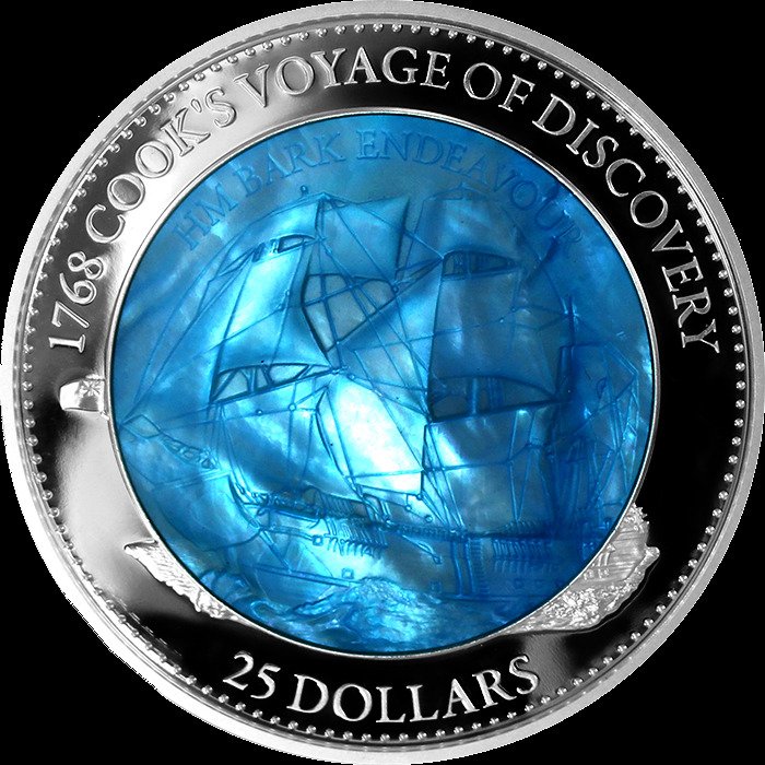 Solomon øyene. 25 Dollars 2018 "1789 Cook's Voyage of Discovery", 5 Oz (.999) #1.1