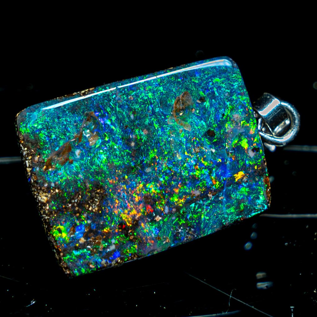 Pendentif opale Boulder poli naturel rare Pendentif 17,35ct- 3.47 g #1.2