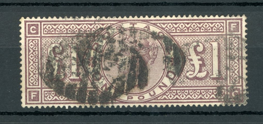 Storbritannien 1884 - Kronvattenmärke, Victoria 1 pund brun-lila - Yvert n°89 #1.1