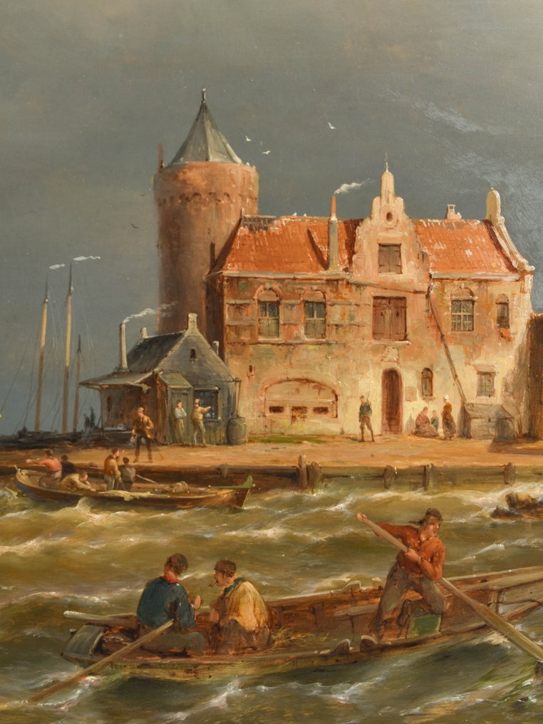 Pieter Cornellis Dommershuijzen (1834-1908) - Dutch fishing vessels by the coast #2.1