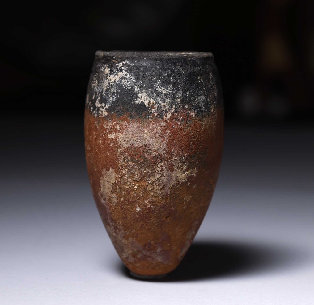古埃及 黑頂陶器。帶報告。 - 15 cm #2.1