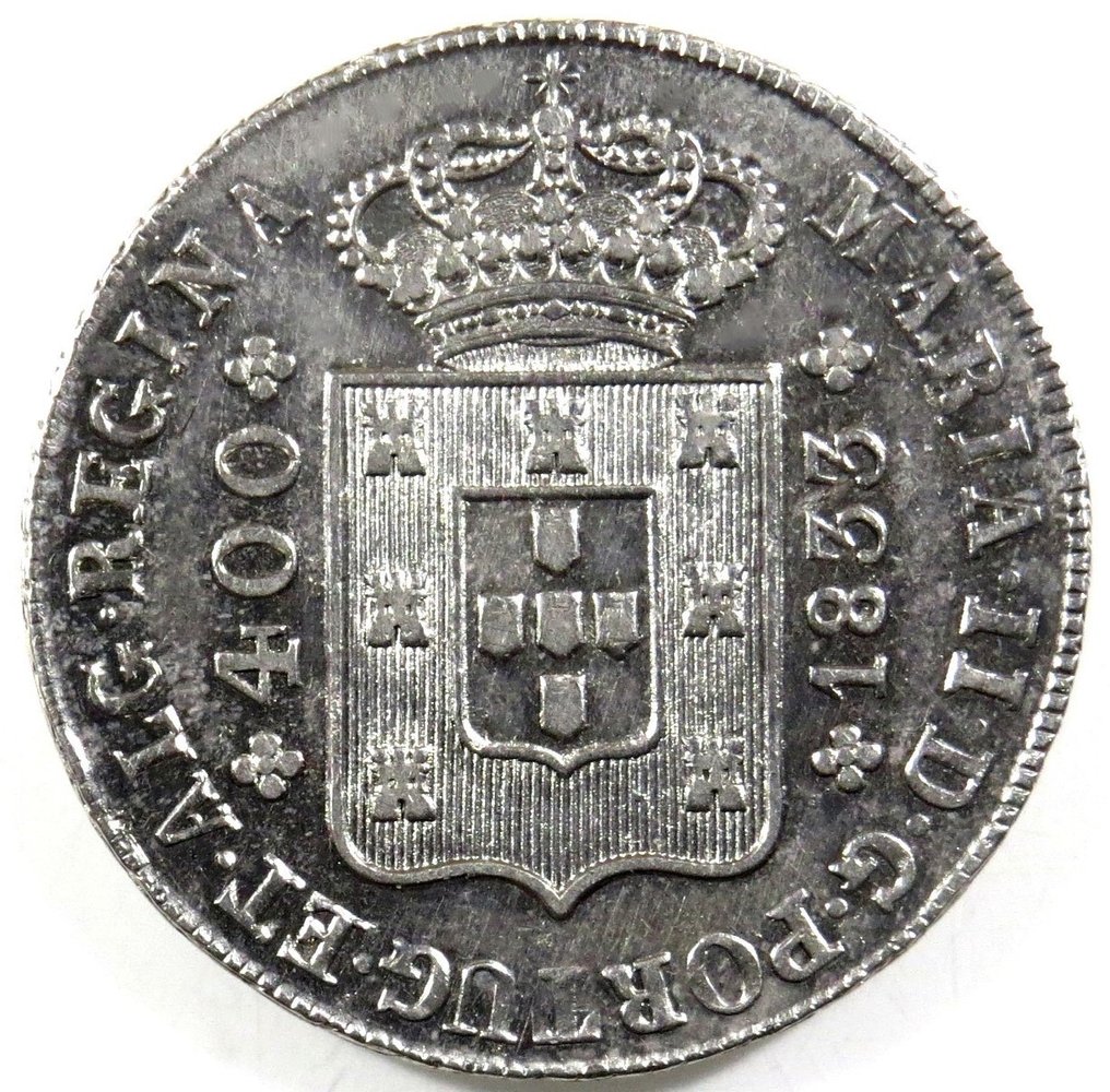 Portugal. D. Maria II (1834-1853). Cruzado Novo (480 Reis) - 1833 - Rara #1.1