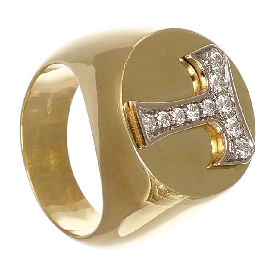 Ring Gelbgold, Weißgold Diamant  (Natürlich) #1.2