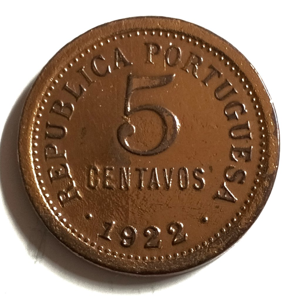 Portugália. Republic. 5 Centavos - 1922 - Muito Rara #1.1