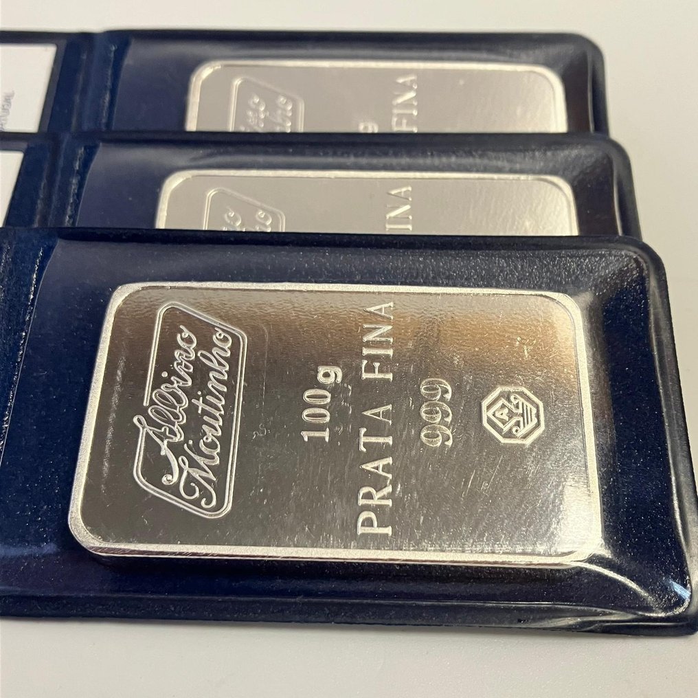 3 x 100 grams - Silver .999 - Albino Moutinho - With certificate #3.2