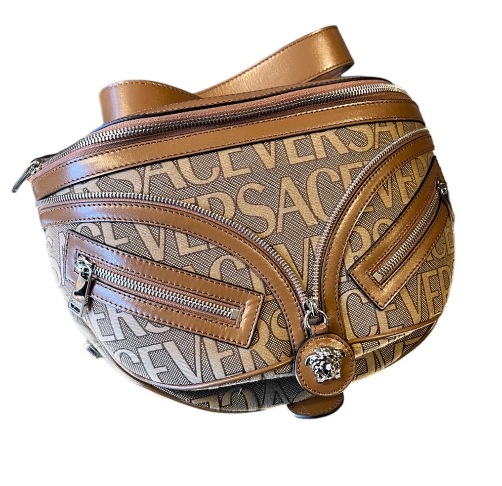 Versace - Versace Allover Repeat Hobo Belt Bag - Crossbody väska #1.1
