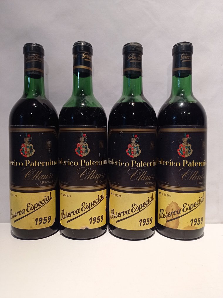 1959 Federico Paternina - Rioja Reserva Especial - 4 Flaskor (0,75L) #1.1