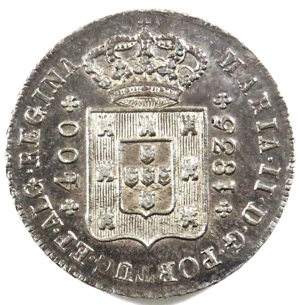 Portugalia. D. Maria II (1834-1853). Cruzado Novo (480 Reis) - 1835 - Rara #1.1