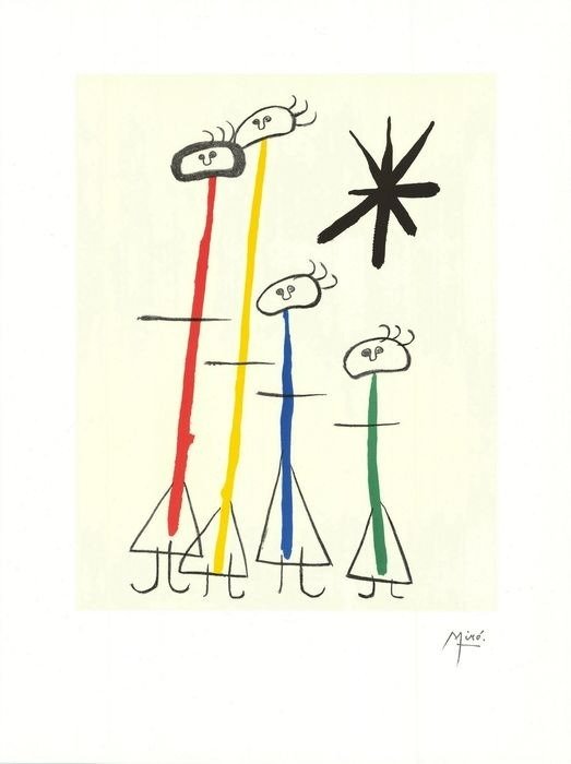 Joan Miro (1893-1983) - Famille à l'étoile (Parler seul, R299) #1.0