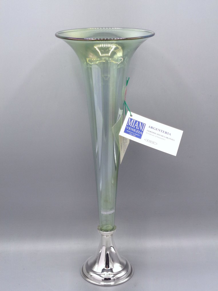 PG-MIANI Argenteria - Vase  - Glas, Murano und 800er Silber #1.1