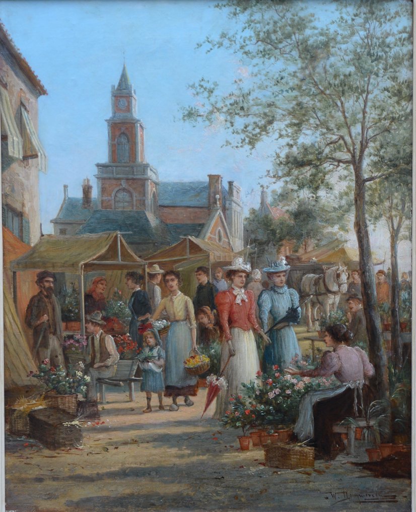 William Raymond Dommersen (1850-1927) - Bloemenmarkt #3.1